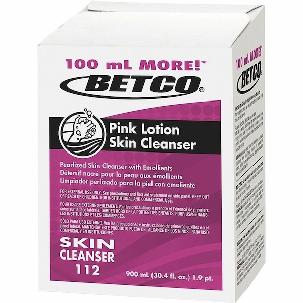 Betco Pink Lotion Skin Cleanser Refill, Floral Scent, 900 mL, 12PK - 1121900