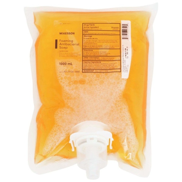 Mckesson Clean Scent Foaming Antibacterial Soap, 1000 mL Refill Bag, 4PK - 53-23126-1000