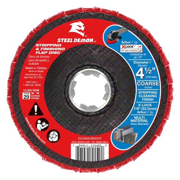 Diablo Solapa de no tejido, 4-1/2 pulgadas de diámetro - DCX045CRSX01F