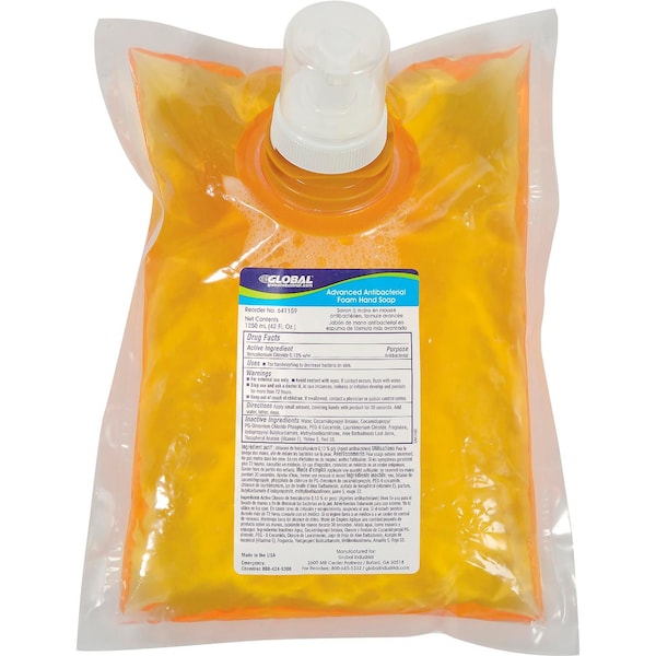 Global Industrial Advanced Antibacterial Foam Hand Soap 1200ml Refill, 5PK - 641159