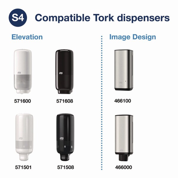 Tork Odor-Control Hand Soap Liquid S4 Refill, Perfume-Free, 1 L, 6PK - 400020