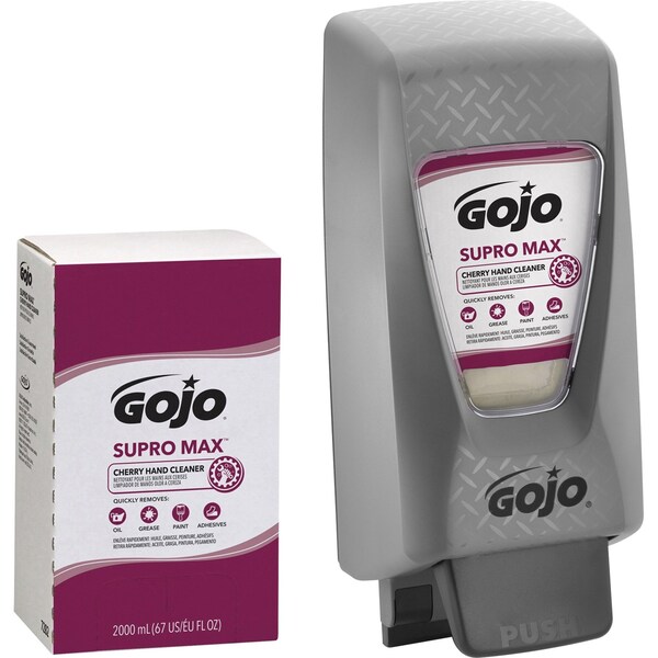 Gojo Hand Cleaner, Supro Max Series, Liquid, 2,000 mL, Includes Grit, Cherry, 4 PK - 7282-04