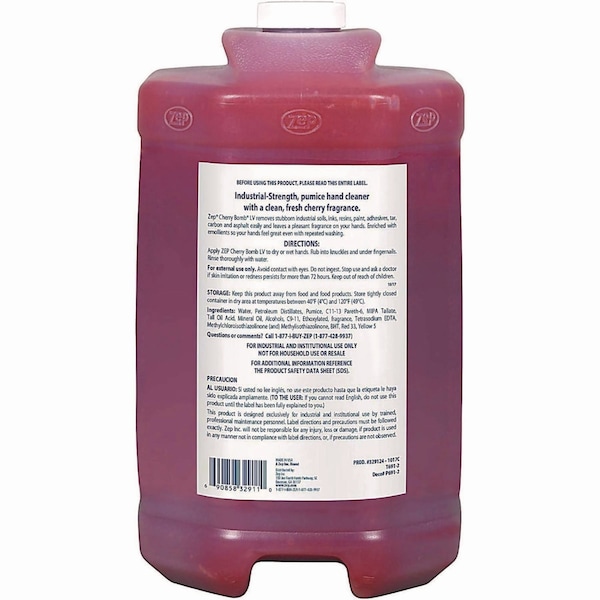 Zep Cherry Bomb Hand Cleaner, Cherry Scent, 1 gal Bottle - 95124