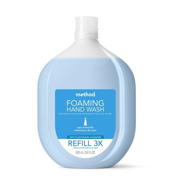 Method Method 00667CT, Foaming Hand Wash Refill, Sea Minerals, 28 Oz Pouch, 4PK - MTH00667CT