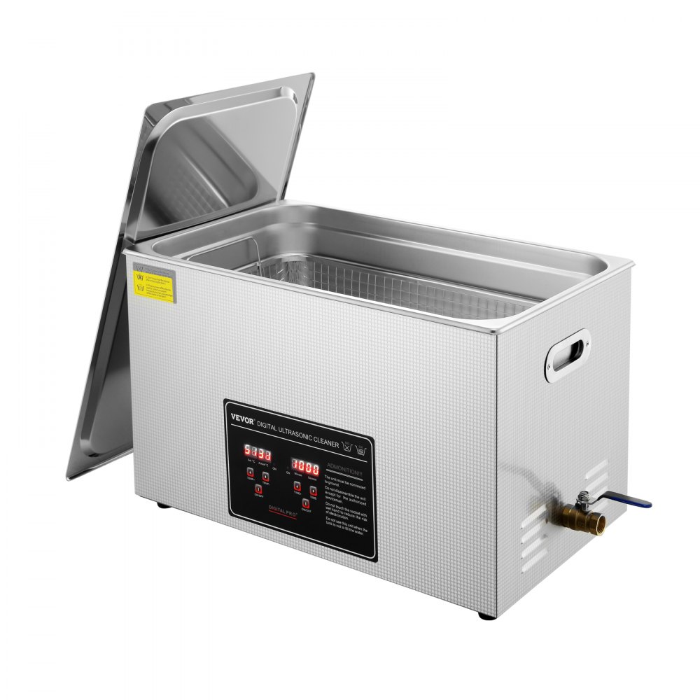 VEVOR Ultrasonic Cleaner with Digital Timer & Heater, Professional Ultra Sonic Jewelry Cleaner, Stainless Steel Heated Cleaning Machine for Glasses Watch Rings Small Parts Circuit Board (30L) - SXCSBQXJ30L004J75V1
