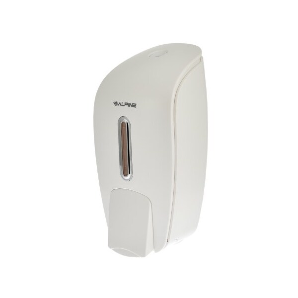 Alpine Industries 425-WHI Soap & Hand Sanitizer Dispenser, Surface Mounted, 800 ml Capacity, White, PK2 - ALP425-WHI-2PK