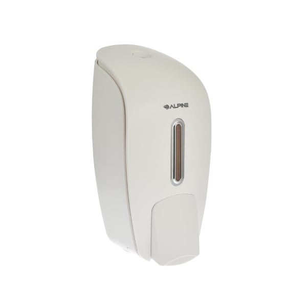 Alpine Industries 425-WHI Soap & Hand Sanitizer Dispenser, Surface Mounted, 800 ml Capacity, White, PK2 - ALP425-WHI-2PK