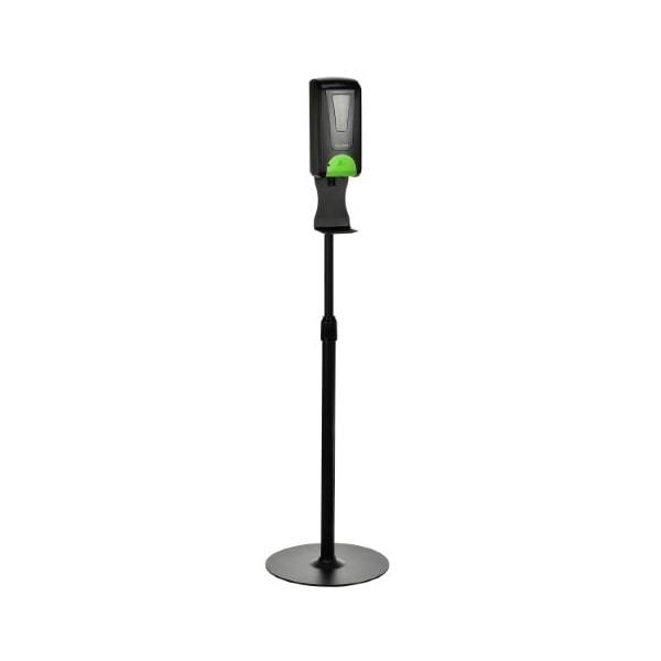 Alpine Industries Automatic Hands-Free Liquid/Gel Hand Sanitizer/Soap Dispenser with Floor Stand, 1200 mL, Black - ALP430-L-S-BLK