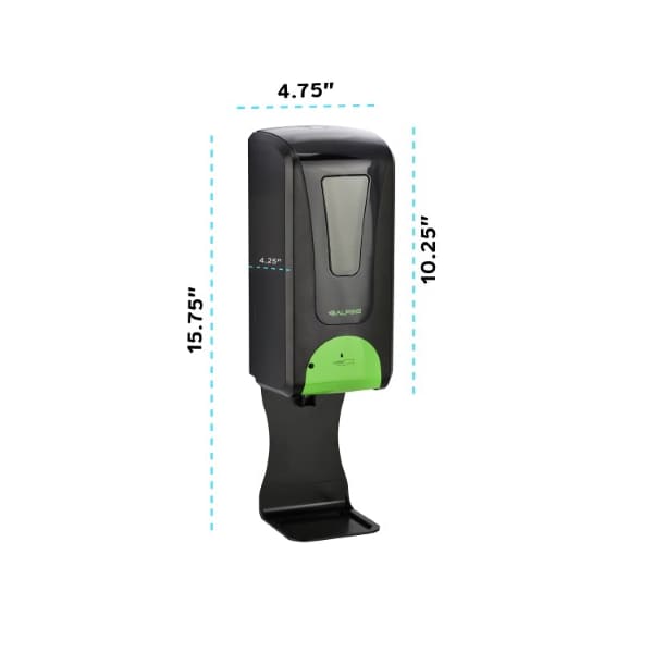 Alpine Industries Automatic Hands-Free Liquid/Gel Hand Sanitizer/Soap Dispenser with Floor Stand, 1200 mL, Black - ALP430-L-S-BLK