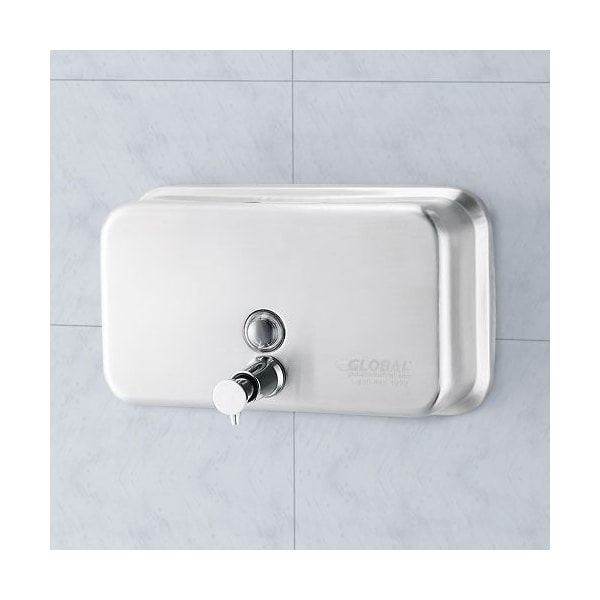 Global Industrial Stainless Steel Horizontal Liquid Soap Dispenser, 1000 ml - 640906