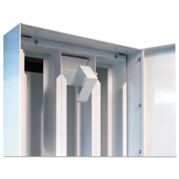 Vend-Rite Coin-Operated Soap Vender, 3-Column, 16.25" x 37.75" x 9.5", Wht/Blue - VEN 394-100