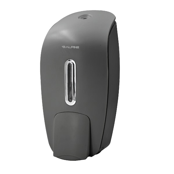 Alpine Industries Plastic Manual Vertical  Commercial Soap and Hand Sanitizer Dispenser, Gray - ALP425-GRY-MK