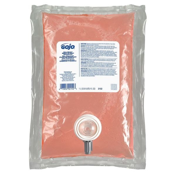 Gojo SPA BATH Body & Hair Shampoo, 1000mL NXT Refill, PK8 - 2152-08