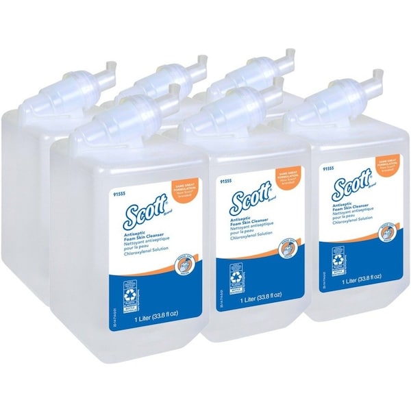 Scott Control Antiseptic Foam Skin Cleanser, Unscented, 1000 mL Refill, PK6 - 91555