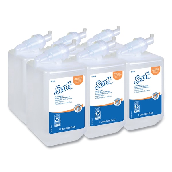 Scott Control Antiseptic Foam Skin Cleanser, Unscented, 1000 mL Refill, PK6 - 91555