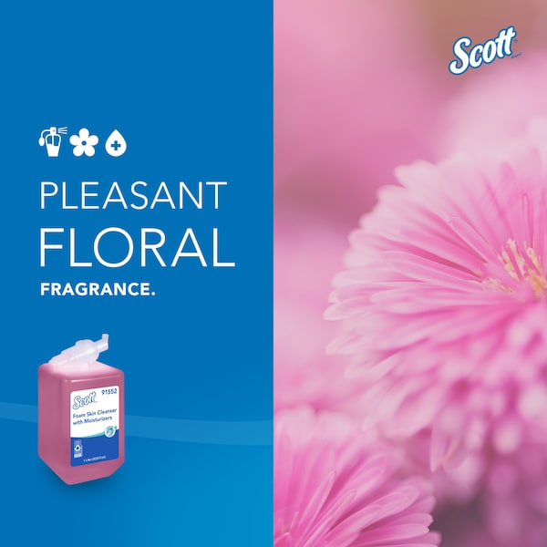 Kimberly-Clark Professional Foam Hand Soap, 1.0 L Hand Soap Refills for compatible Scott Essential Manual Dispensers (6 Bottles) - 91552
