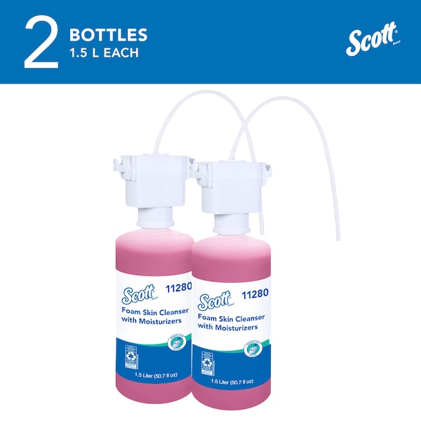 Kimberly-Clark Professional Foam Hand Soap, Under-Counter Refills for KCP Automatic Counter-Mount Dispensers (2 Bottles) - 11280