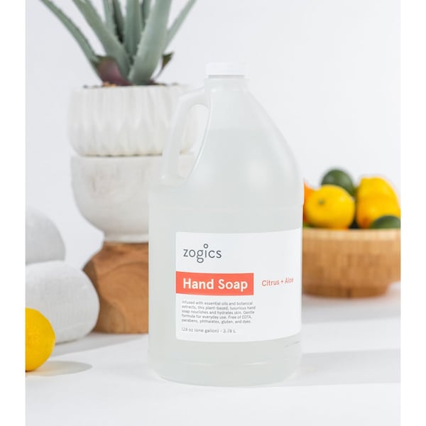 Zogics Bath and Body Care Gallon Sampler Case, Citrus and Aloe, 4PK - ZOGICSBUNDLE-BW-S-C-HS