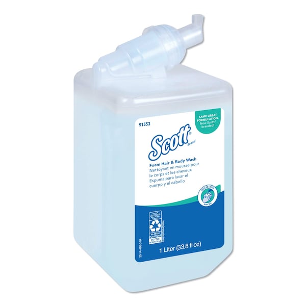 Scott Pro Foam Hair and Body Wash, 1000 mL, Refill, PK6 - KCC 91553