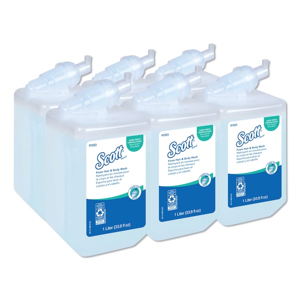 Scott Pro Foam Hair and Body Wash, 1000 mL, Refill, PK6 - KCC 91553