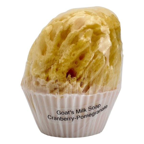 Estado Goats Milk TS-17 Cupcake soap with sponge - Cranberry Pomegranate, 3 oz - ES3507108