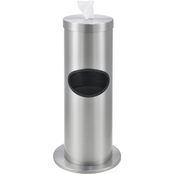 Global Industrial Floor Standing Stainless Steel Wet Wipe Station Starter Kit - 670298