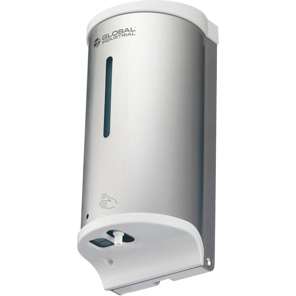 Global Industrial Automatic Liquid Hand Sanitizer/Soap Dispenser, 800 ml, Stainless Steel - 641503