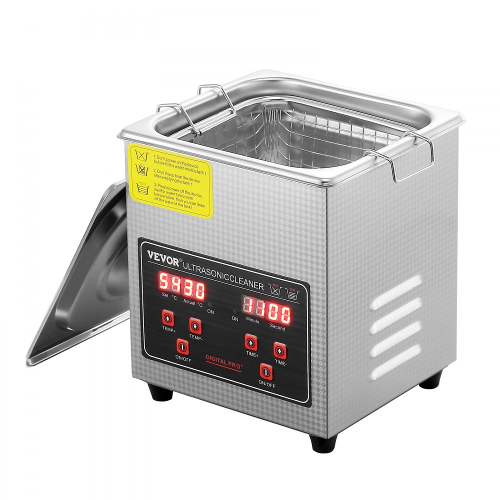 VEVOR Ultrasonic Cleaner with Digital Timer & Heater, Professional Ultra Sonic Jewelry Cleaner, Stainless Steel Heated Cleaning Machine for Glasses Watch Rings Small Parts Circuit Board (2L) - SXCSBQXJ2L00KDK76V1