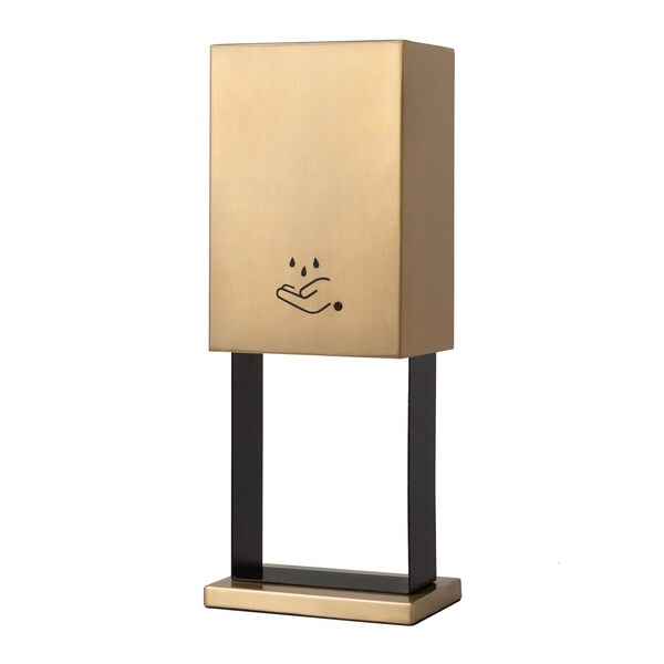 Nova Of California Luxe Tabletop Touchless Hand Sanitizer Dispenser   21in, Brushed Brass, Powermist - 7010563