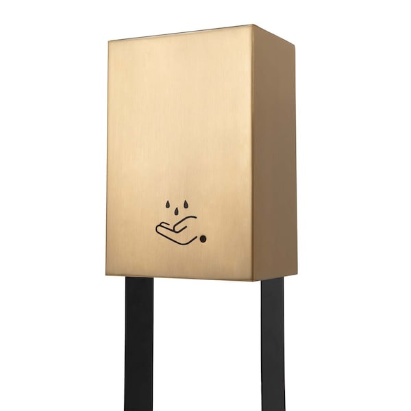 Nova Of California Luxe Tabletop Touchless Hand Sanitizer Dispenser   21in, Brushed Brass, Powermist - 7010563
