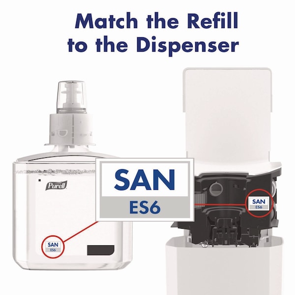 Purell FS6 Touch-Free Floor Stand Dispenser, 1,200 mL, 12.5 x 11.3 x 38.5, White - 6420-DS