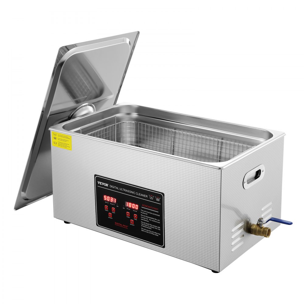 VEVOR Ultrasonic Cleaner with Digital Timer & Heater, Professional Ultra Sonic Jewelry Cleaner, Stainless Steel Heated Cleaning Machine for Glasses Watch Rings Small Parts Circuit Board (22L) - SXCSBQXJ22L0V8PINV1