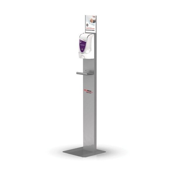 Sc Johnson Dispenser Stand, Touch-free, 19-3/10inWx28inLx3inH, Silver - SJNTFDISPSTAND