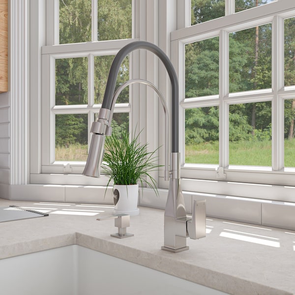 Alfi Brand ALFI brand AB5007-BSS Modern Square Brushed SS Soap Dispenser - AB5007-BSS