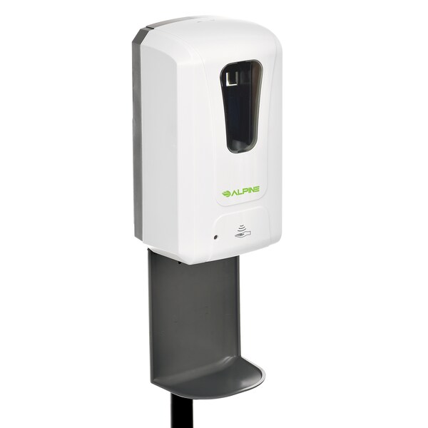 Alpine Industries Liquid Hand Sanitizer/Soap Dispenser, Floor Stand, 1200 mL, White - 430-L-S