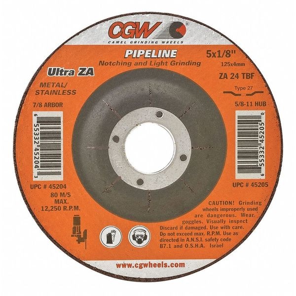 Cgw Abrasivos Rueda de Centro Deprimido, 7x1/8x5/8-11, T27 - 35682