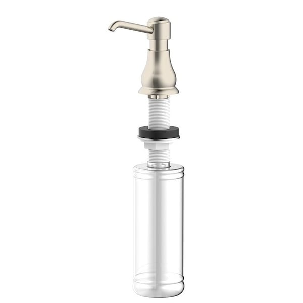 Boston Harbor Soap Dispenser, 11 oz Capacity, PE, Brushed Nickel, Brushed Nickel, Press - TOBI22040002NP