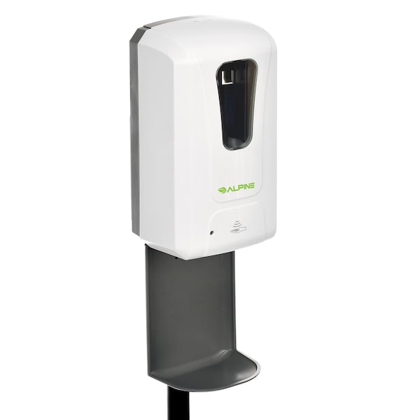 Alpine Industries Foam Hand Sanitizer/Soap Dispenser, Floor Stand, 1200 mL, White - 430-F-S