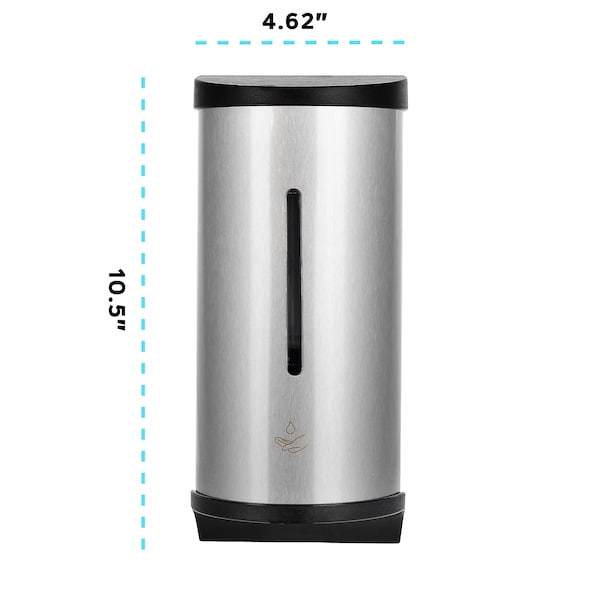Alpine Industries Automatic Gel Hand Sanitizer/Soap Dispenser, 800mL, Stainless Steel - 4300-2