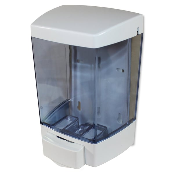 Clearvu Soap Dispenser, 46oz., 4-1/4"x6"x8-1/2" White, PK 12 - IMP9346CT