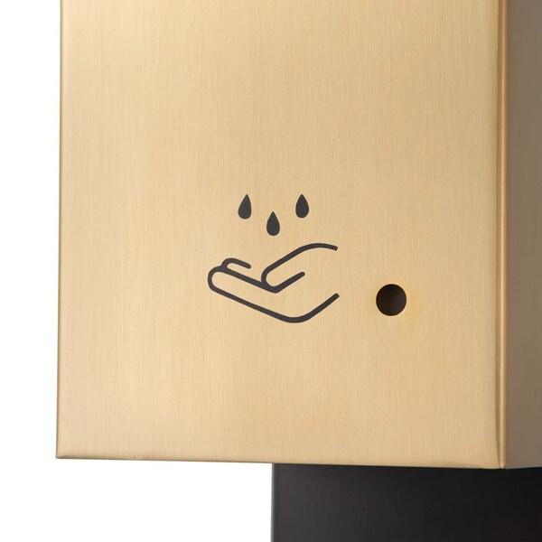 Nova Of California Luxe Wall Mount Touchless Hand Sanitizer Dispenser   19in, Brushed Brass, Powermist - 7030573