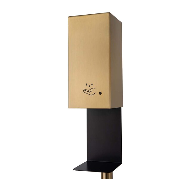 Nova Of California Luxe Floor Stand Touchless Hand Sanitizer Dispenser   54in, Brushed Brass, Powermist - 7020545