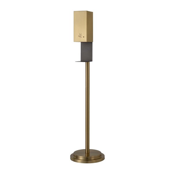 Nova Of California Luxe Floor Stand Touchless Hand Sanitizer Dispenser   54in, Brushed Brass, Powermist - 7020545