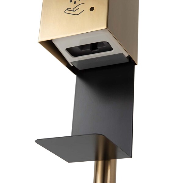 Nova Of California Luxe Floor Stand Touchless Hand Sanitizer Dispenser   54in, Brushed Brass, Powermist - 7020545