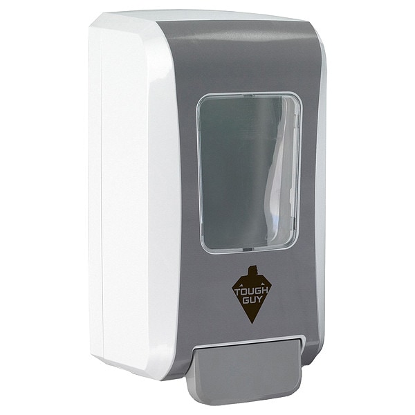Tough Guy Foam Soap Dispensr, Push-Style, 2000mL, White/Gray - 40ZJ78