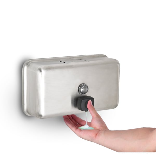 Alpine Industries Stainless Steel Horizontal Manual Liquid Soap Dispenser - ALP424-SSB-MK