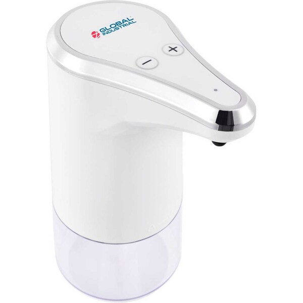 Global Industrial Countertop Automatic Soap Or Sanitizer Gel Dispenser, 350 ml, White/Chrome - 641529
