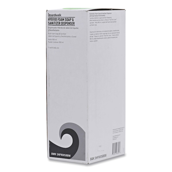 Boardwalk Rely Hybrid Foam Soap Dispenser, 900 mL, 5.25" x 4" x 12", Black Pearl - SHF900SBBW