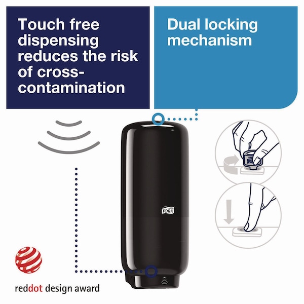 Tork Skincare Dispenser with Intuition Sensor, 4.4, x, 4.5, x, 11.5, Black - 571608