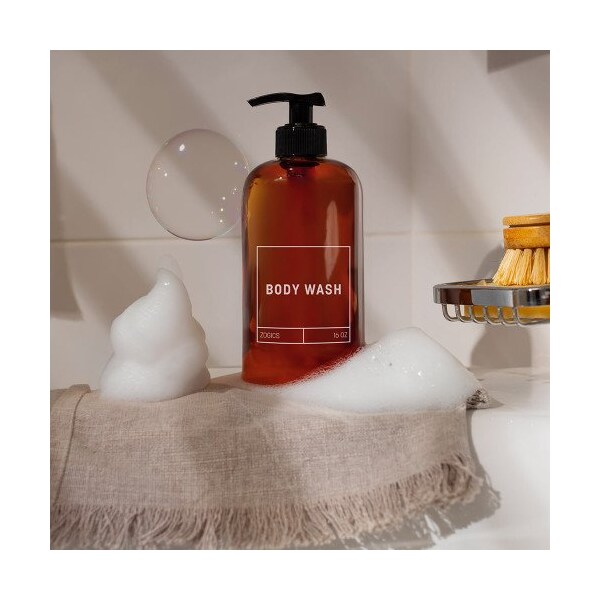 Zogics Body Wash Dispenser, 16 oz Refillable Bottle - ZOGBW16